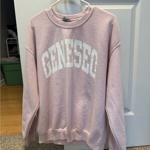Pink Geneseo logo Women's crewneck